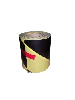Ruban de signalisation jaune et noir 100 m x 80 mm